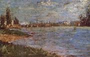 Georges Seurat Two Sides of the river oil painting artist
